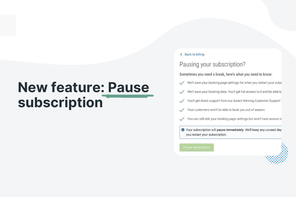 YouCanBook.me pause subscription feature