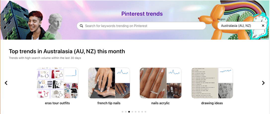 Pinterest Trends Homepage