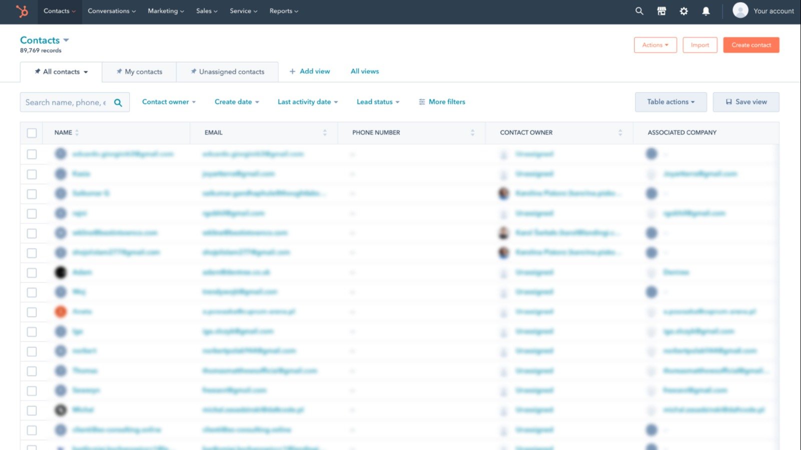 Automated contact creation