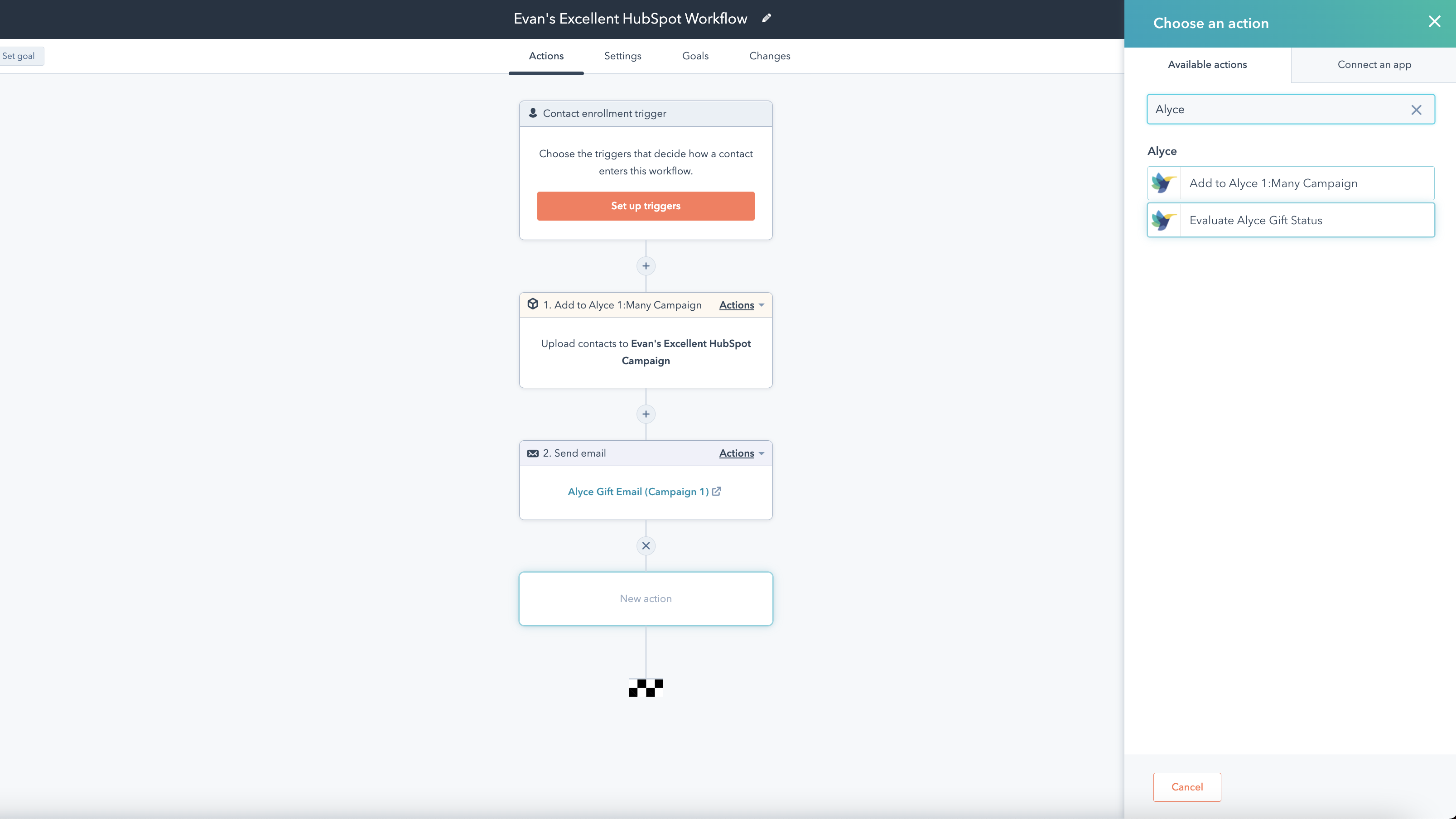 ROUTE CONTACTS BASED ON ALYCE GIFT STATUS