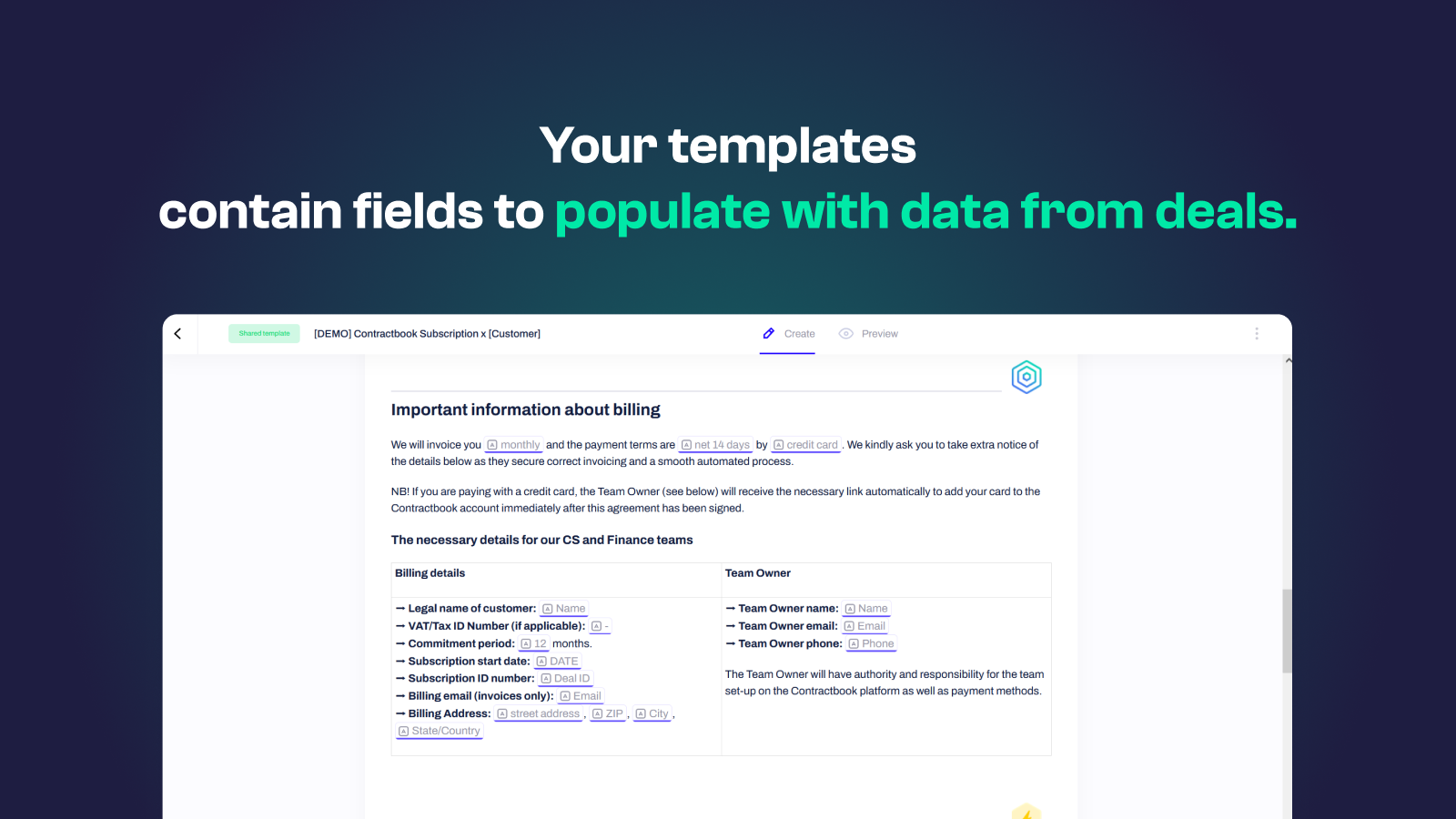 Manage your contract templates