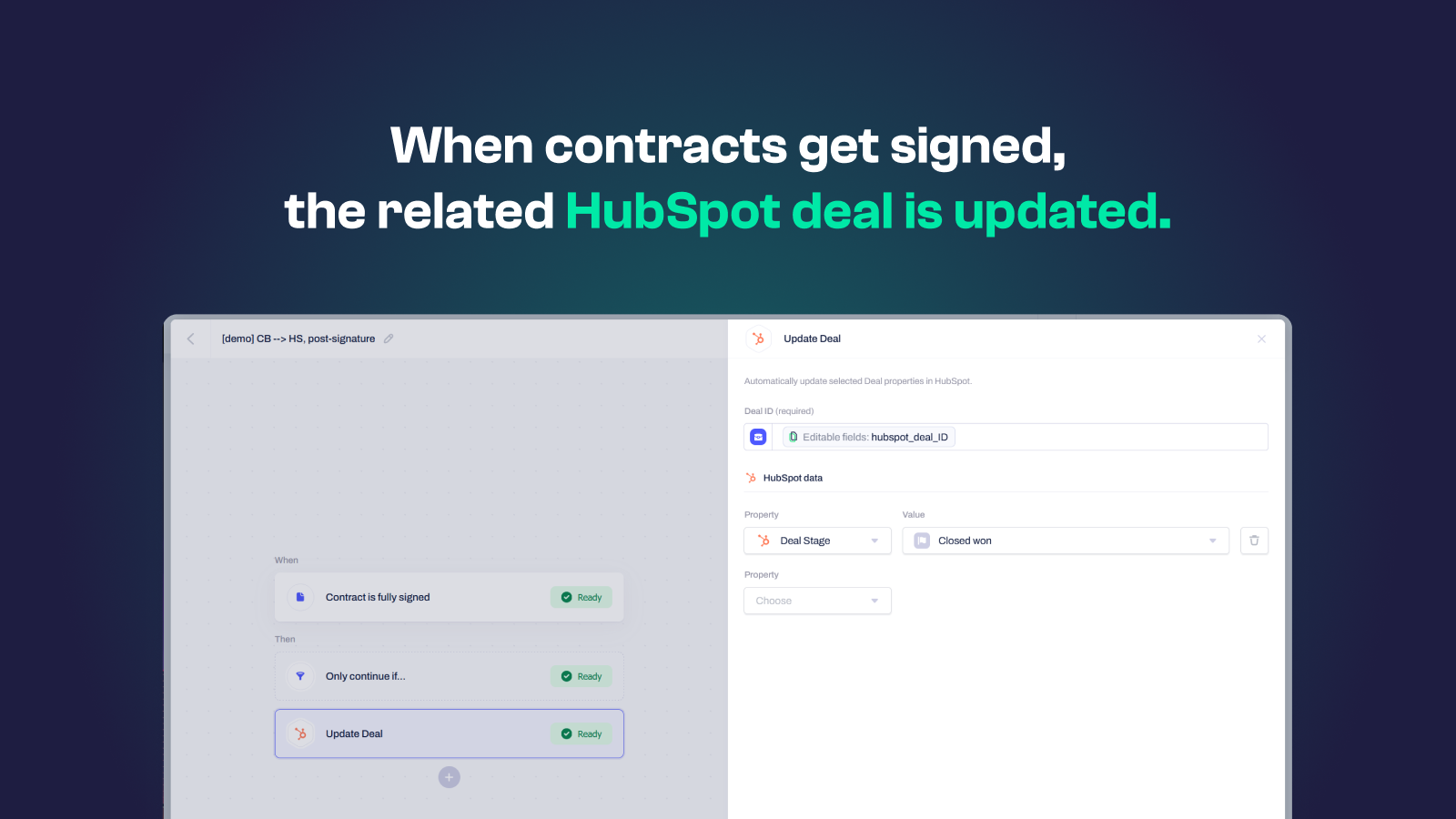 Sync back data from signed contracts